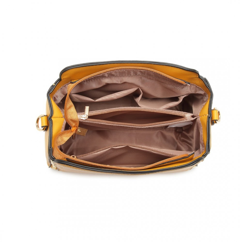 Žlutá zipová crossbody dámská kabelka Zivana