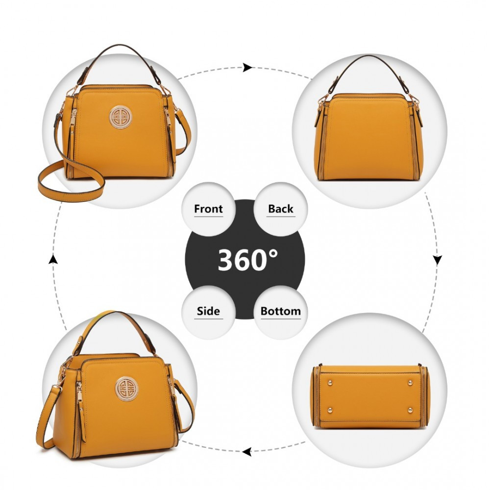 Žlutá zipová crossbody dámská kabelka Zivana