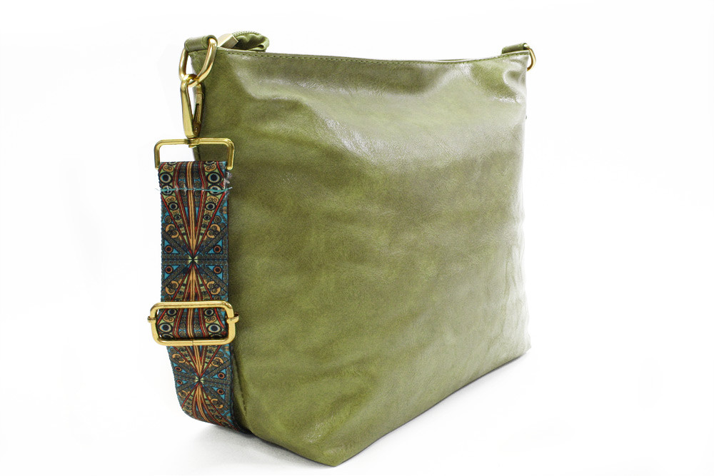 Světle zelená dámská jednoduchá crossbody kabelka Amaya