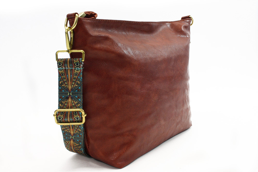 Tmavě hnědá dámská jednoduchá crossbody kabelka Amaya