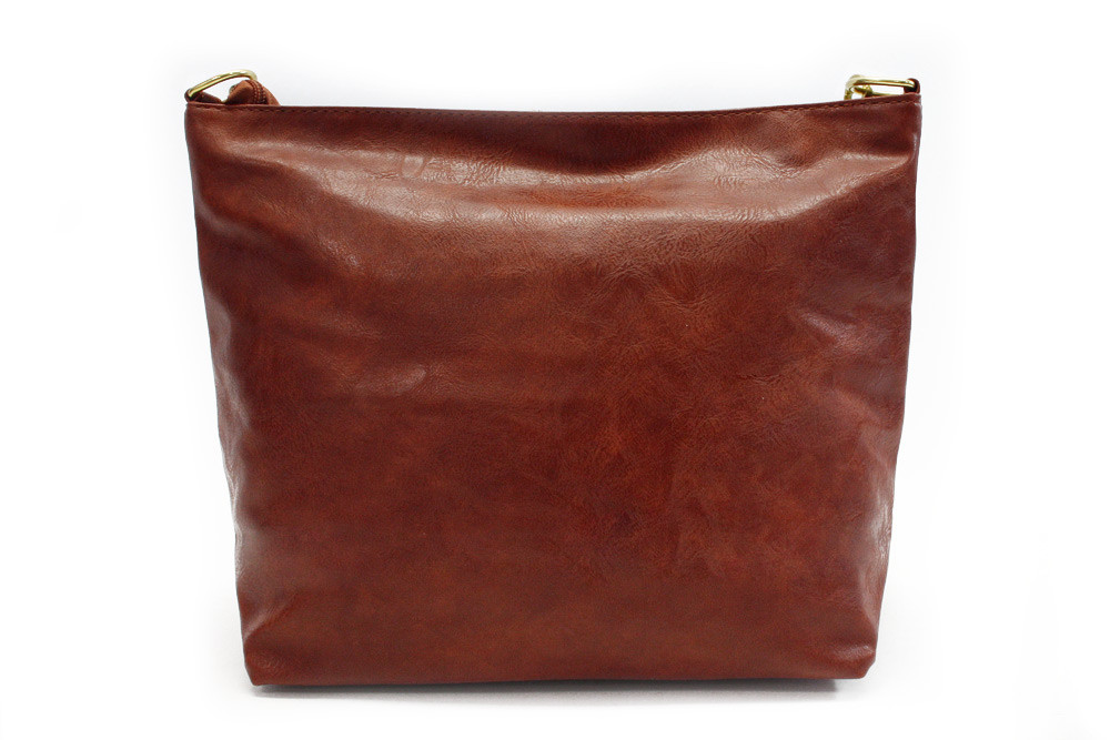 Tmavě hnědá dámská jednoduchá crossbody kabelka Amaya