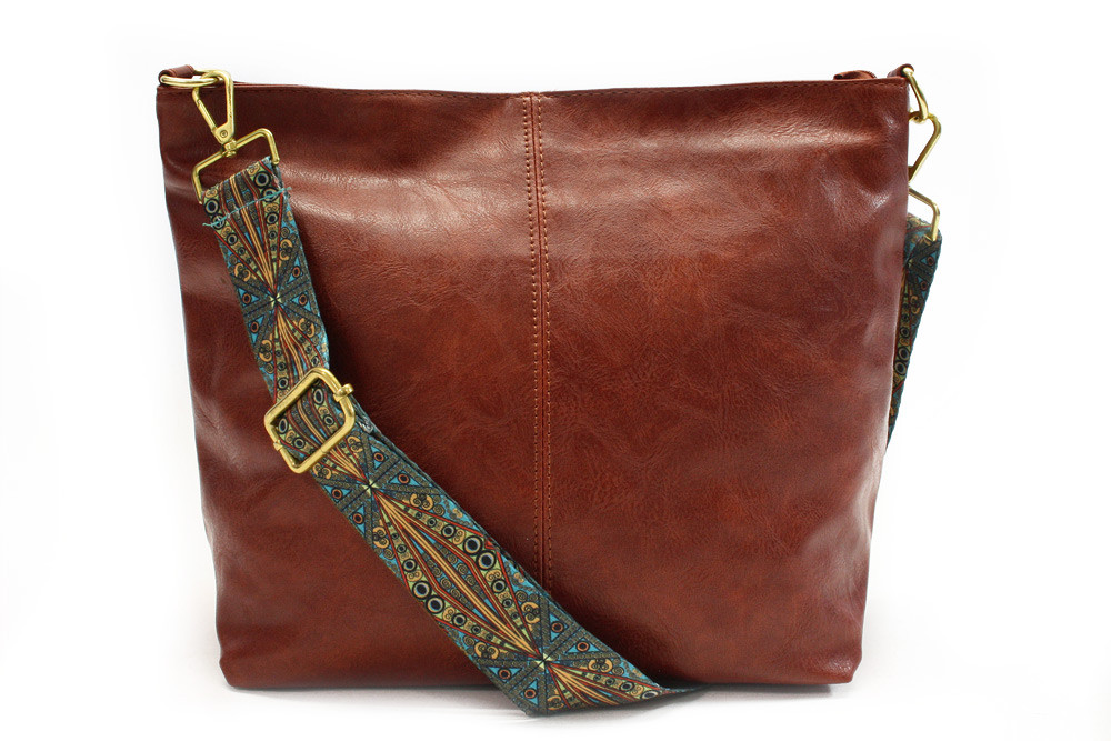 Tmavě hnědá dámská jednoduchá crossbody kabelka Amaya