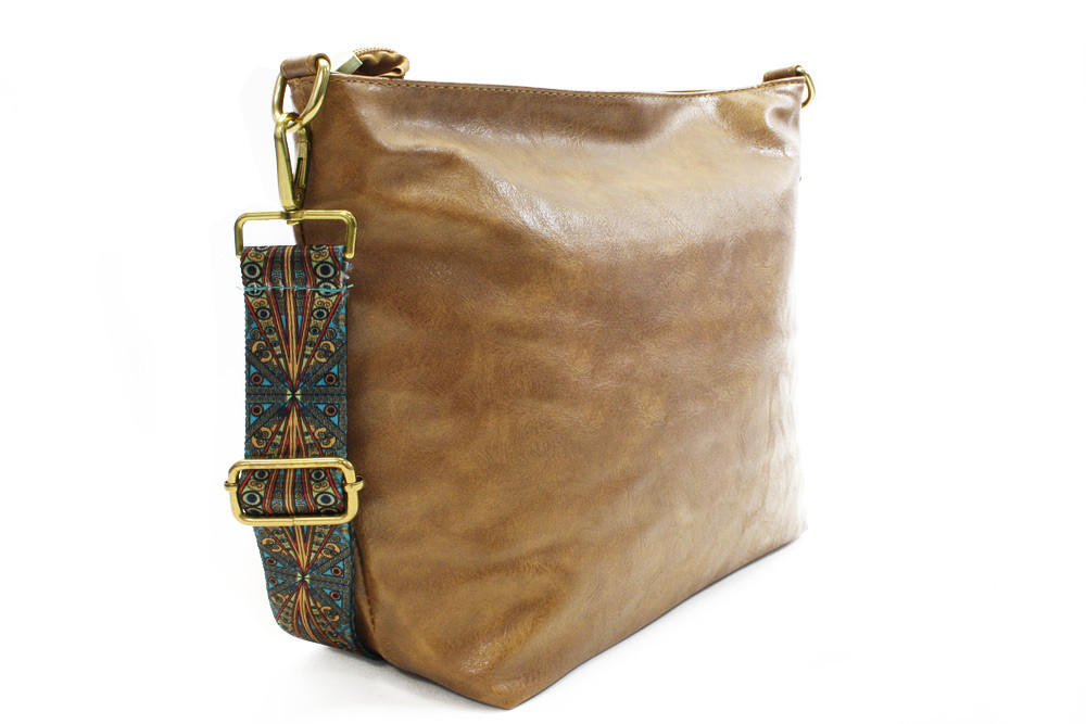 Hnědožlutá dámská jednoduchá crossbody kabelka Amaya
