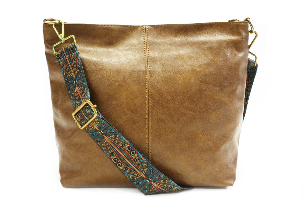 Hnědožlutá dámská jednoduchá crossbody kabelka Amaya