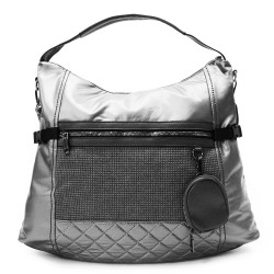 Stříbrnošedá velká dámská zipová kabelka Isolde