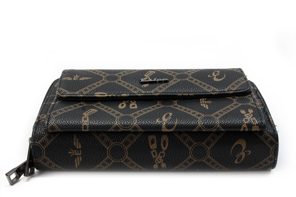 Černá zipová dámská crossbody kabelka s potiskem Eslee