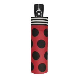 Červený skladací plně automatický dámský deštník Edda