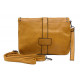 Tmavě žlutá dámská crossbody kabelka s ozdobnou klopnou Cherylyn