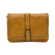 Tmavě žlutá dámská crossbody kabelka s ozdobnou klopnou Cherylyn