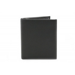 Černá jednoduchá pánská kožená dokladovka Idris