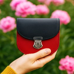 Černočervená dámská kožená peněženka se zámečkem Clariens