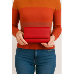 Červená dámská kožená psaníčková peněženka Imogen