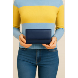 Tmavě modrá dámská kožená psaníčková peněženka Imogen