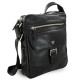 Černý pánský kožený zipový crossbag William