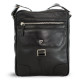 Černý pánský kožený zipový crossbag William