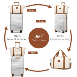Smetanová cestovní sada kufru a tašek 3 v 1 Aisling