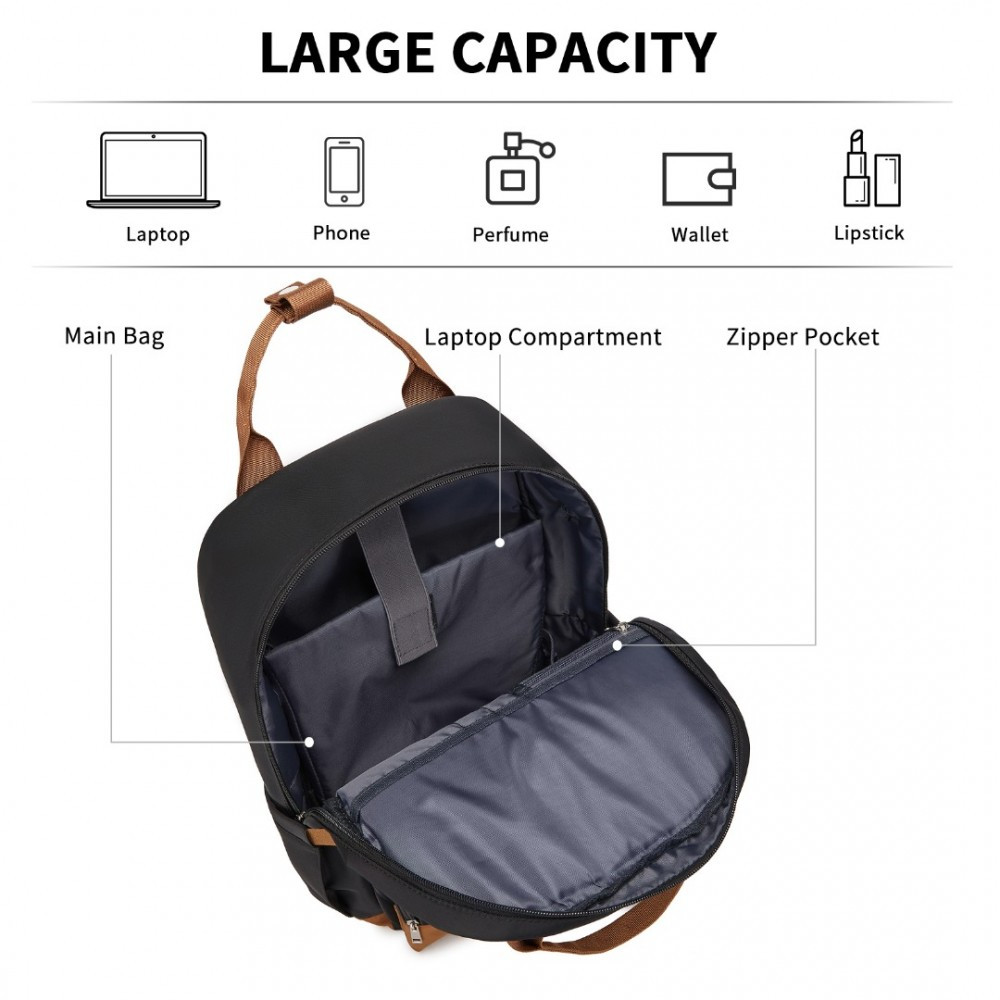 Černý stylový nepromokavý batoh na notebook Lioré