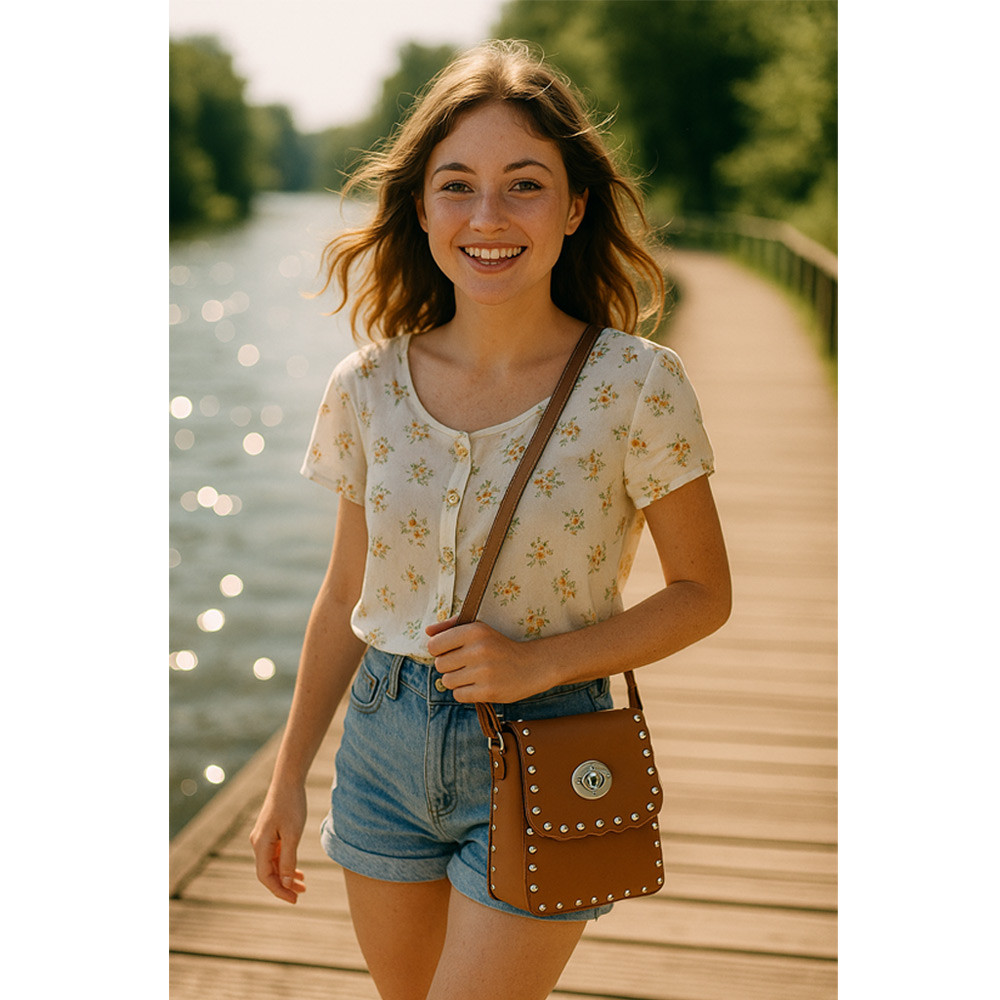 Hnědá klopnová dámská crossbody kabelka Elira