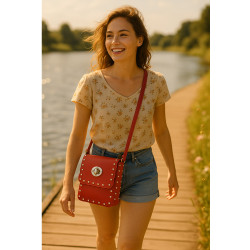 Červená klopnová dámská crossbody kabelka Elira