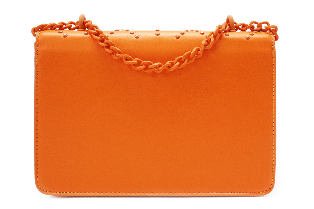 Oranžová dámská crossbody kabelka s ozdobnou klopnou Dobea