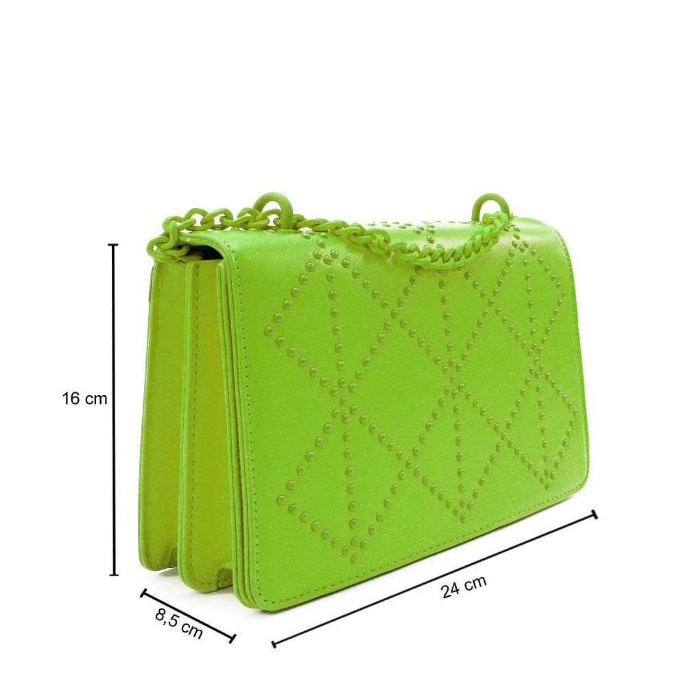 Světle zelená dámská crossbody kabelka s ozdobnou klopnou Dobea
