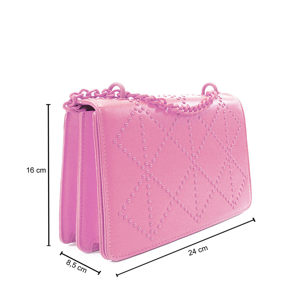 Světle růžová dámská crossbody kabelka s ozdobnou klopnou Dobea