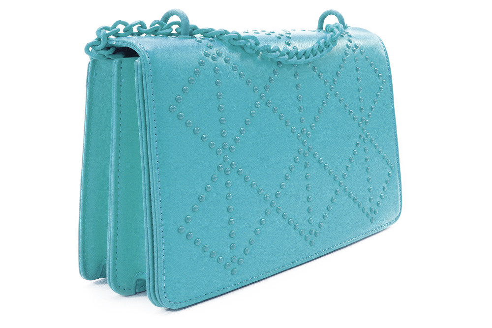 Modrá dámská crossbody kabelka s ozdobnou klopnou Dobea