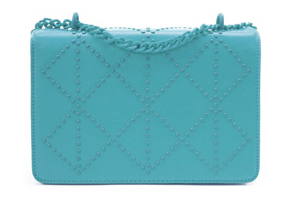 Modrá dámská crossbody kabelka s ozdobnou klopnou Dobea