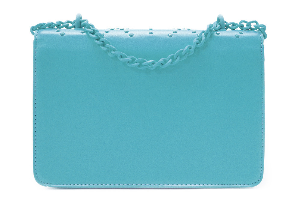 Modrá dámská crossbody kabelka s ozdobnou klopnou Dobea