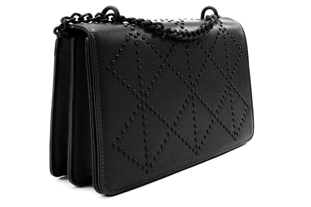 Černá dámská crossbody kabelka s ozdobnou klopnou Dobea