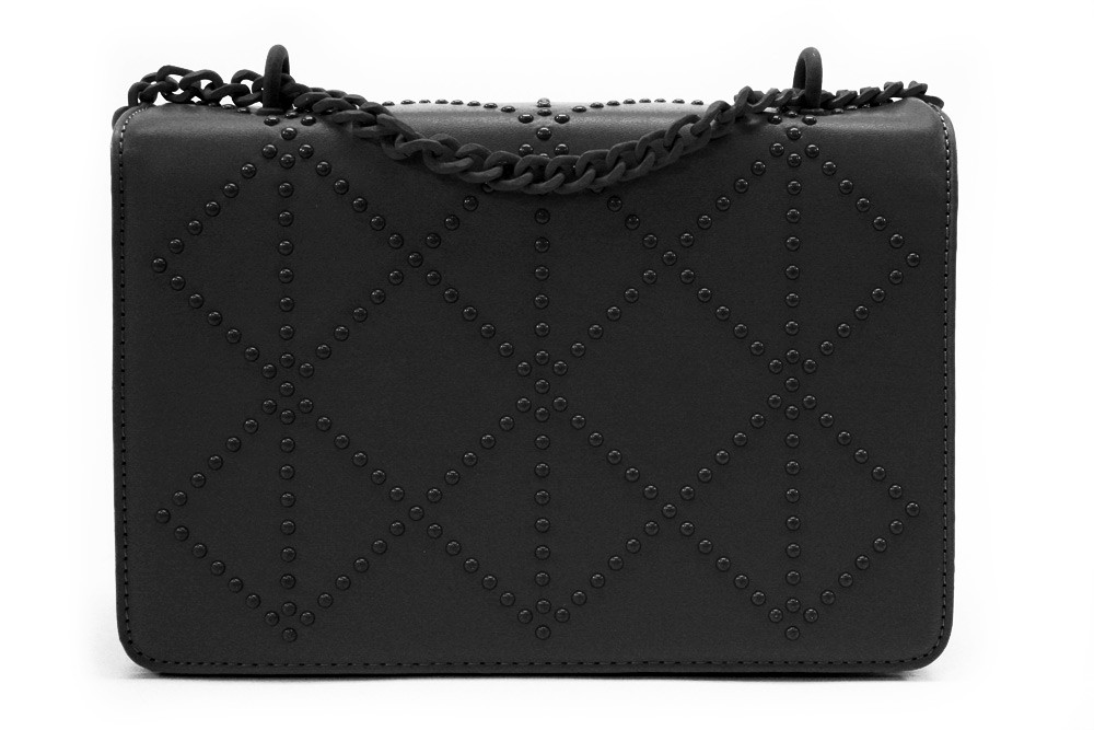 Černá dámská crossbody kabelka s ozdobnou klopnou Dobea