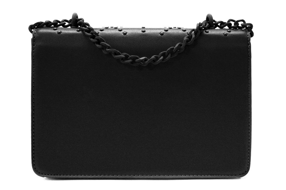 Černá dámská crossbody kabelka s ozdobnou klopnou Dobea