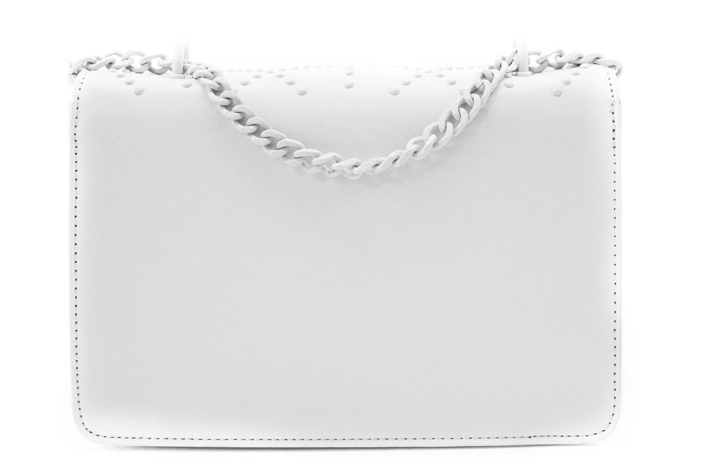 Bílá dámská crossbody kabelka s ozdobnou klopnou Dobea