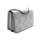 Stříbrná dámská crossbody kabelka s ozdobnou klopnou Dobea