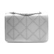 Stříbrná dámská crossbody kabelka s ozdobnou klopnou Dobea