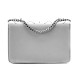 Stříbrná dámská crossbody kabelka s ozdobnou klopnou Dobea