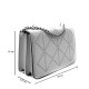 Stříbrná dámská crossbody kabelka s ozdobnou klopnou Dobea