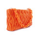 Oranžová netradiční prošívaná crossbody dámská kabelka Azzini
