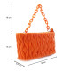 Oranžová netradiční prošívaná crossbody dámská kabelka Azzini