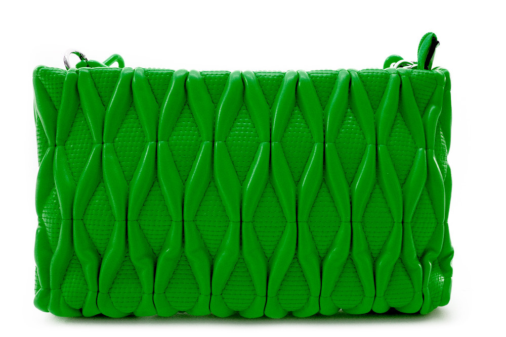 Zelená netradiční prošívaná crossbody dámská kabelka Azzini