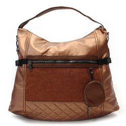 Světle hnědá velká dámská zipová kabelka Isolde