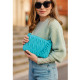 Světle modrá netradiční prošívaná crossbody dámská kabelka Azzini