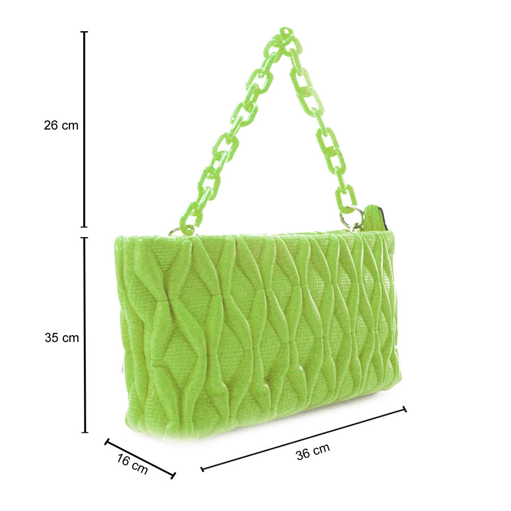 Světle zelená netradiční prošívaná crossbody dámská kabelka Azzini