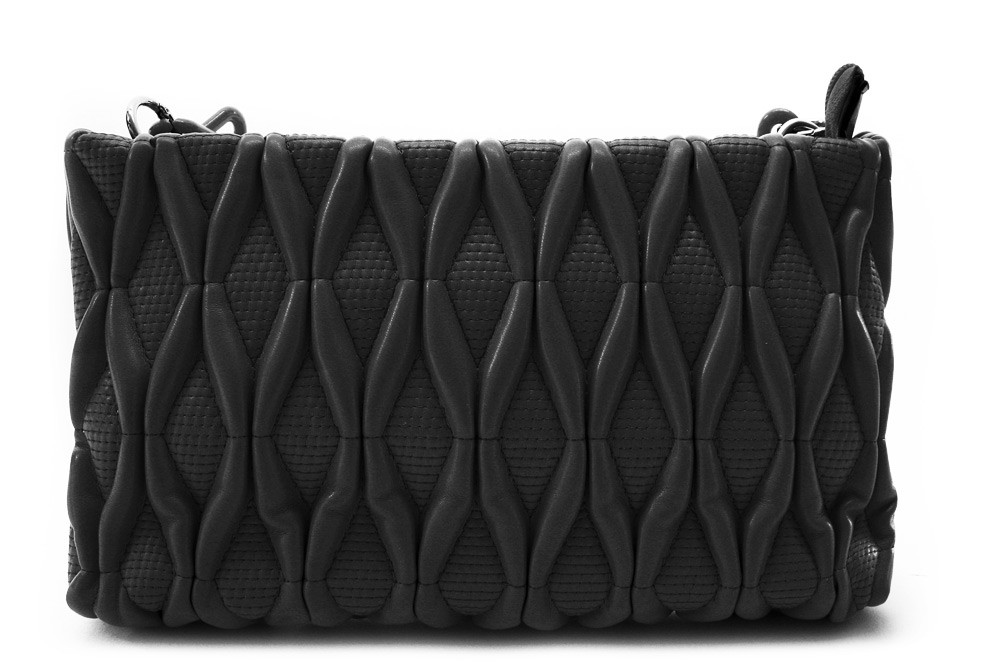 Černá netradiční prošívaná crossbody dámská kabelka Azzini