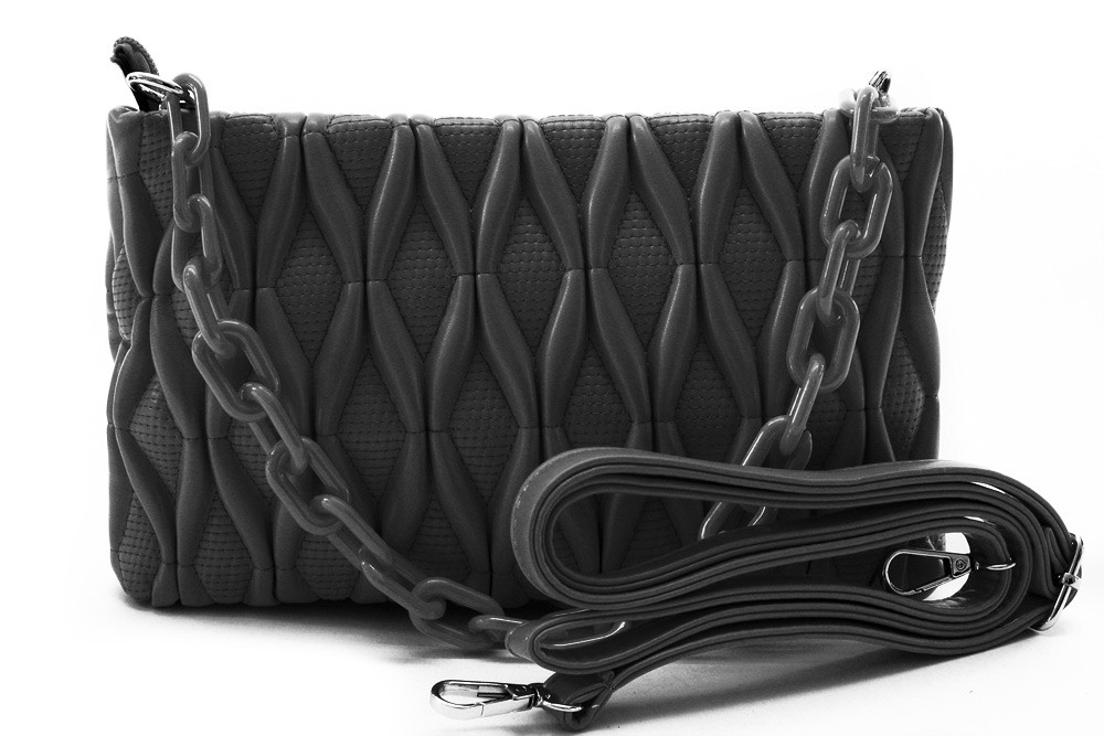 Černá netradiční prošívaná crossbody dámská kabelka Azzini
