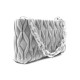 Stříbrná netradiční prošívaná crossbody dámská kabelka Azzini
