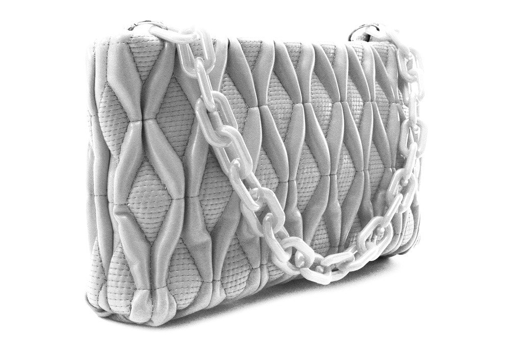 Stříbrná netradiční prošívaná crossbody dámská kabelka Azzini
