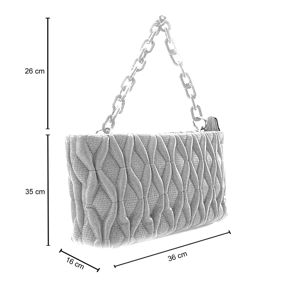 Stříbrná netradiční prošívaná crossbody dámská kabelka Azzini