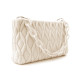 Smetanová netradiční prošívaná crossbody dámská kabelka Azzini