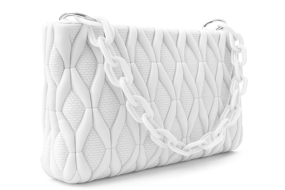 Bílá netradiční prošívaná crossbody dámská kabelka Azzini
